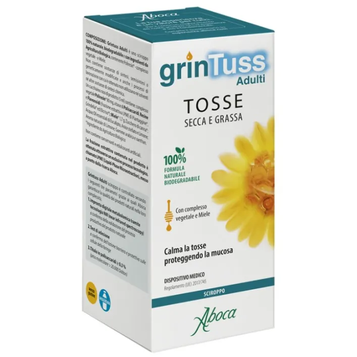 Aboca Grintuss Adulti Sciroppo Tosse Secca e Grassa 180 grammi