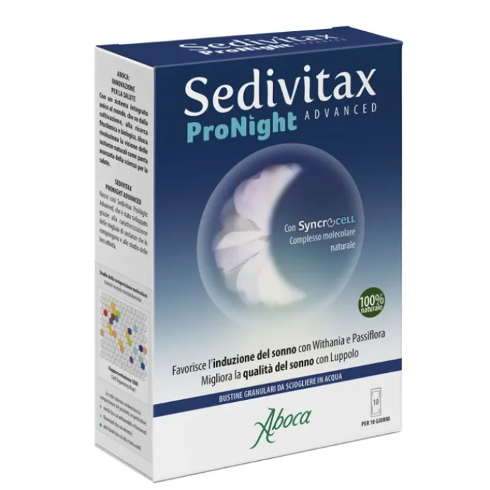 Aboca Sedivitax Pronight Advance 10 Bustine - Integratore Naturale per il Sonno