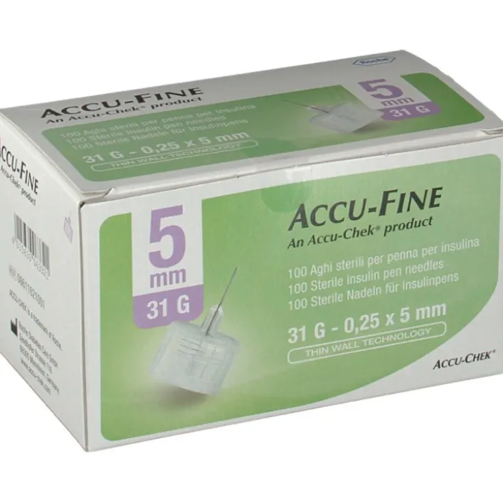 Accu-Chek Ago Accu-Fine G31 5 mm Ago per Penna Insulina 100 Pezzi