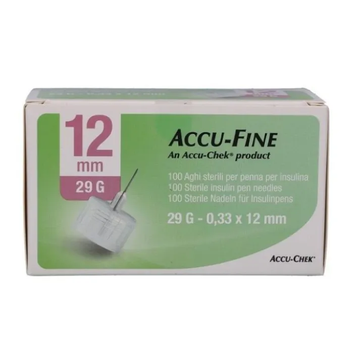 Accu-Chek Ago Accu-Fine G29 12 mm Ago per Penna Insulina 100 Pezzi