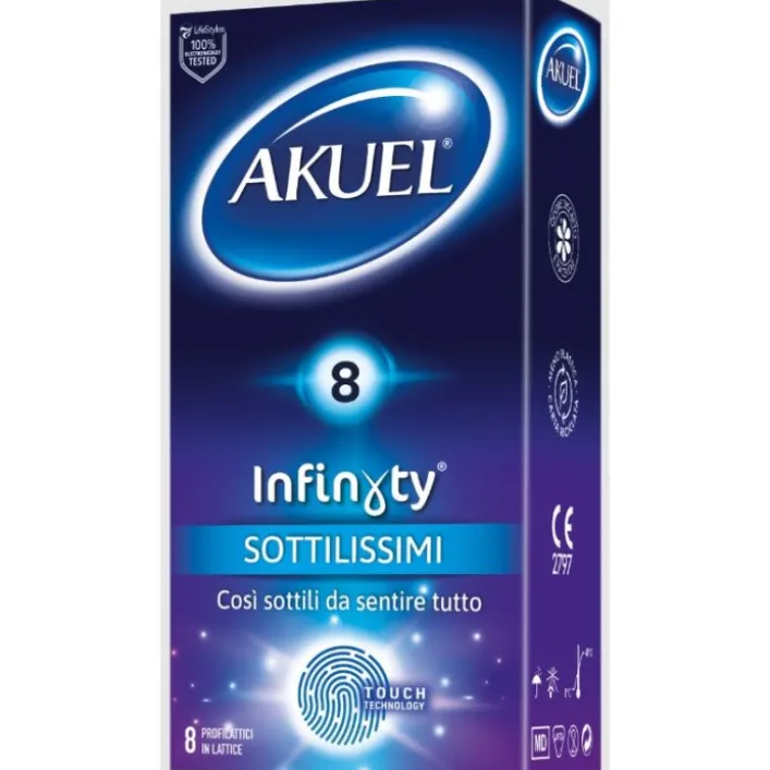 Akuel Infinity Profilattici Sottilissimi 8 pezzi