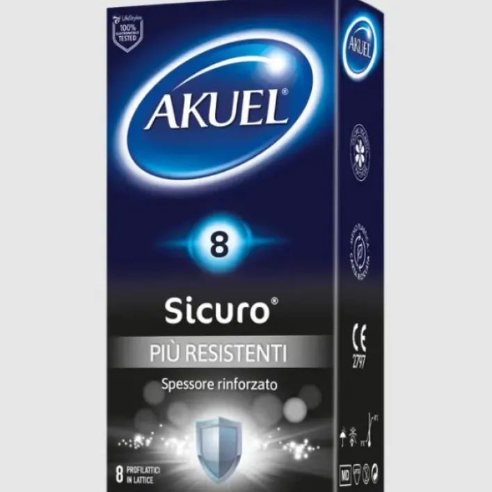 Akuel Sicuro Profilattici Più Resistenti 8 pezzi