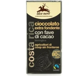 Alce Nero Tavoletta al Cioccolato Extra Fondente con Fave di Cacao Bio 100 grammi