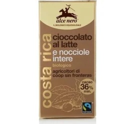 Alce Nero Tavoletta Cioccolato al Latte con Nocciole Intere Bio 100 grammi
