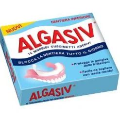Algasiv Cuscinetti Adesivi Inferiori per Protesi Dentaria 15 pezzi