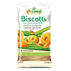 AltriCereali Biscotti Grano Saraceno Carota e Mandorle Senza Glutine 250 grammi