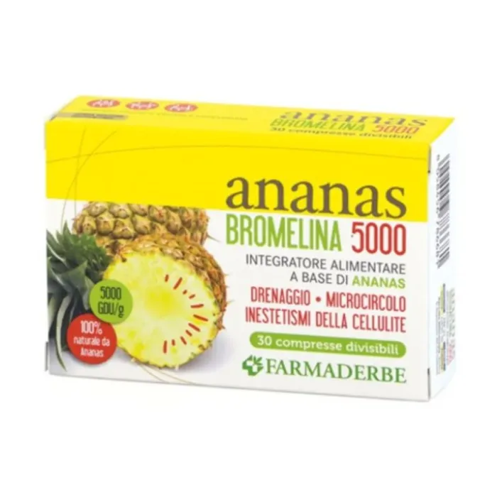 Ananas Bromelina 5000 Farmaderbe 30 compresse - Integratore Drenante