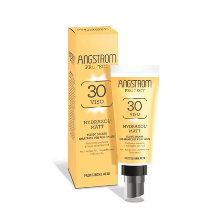 Angstrom Fluido Solare Matt Idratante Pelle Mista SPF 30 Protezione Viso 40 ml
