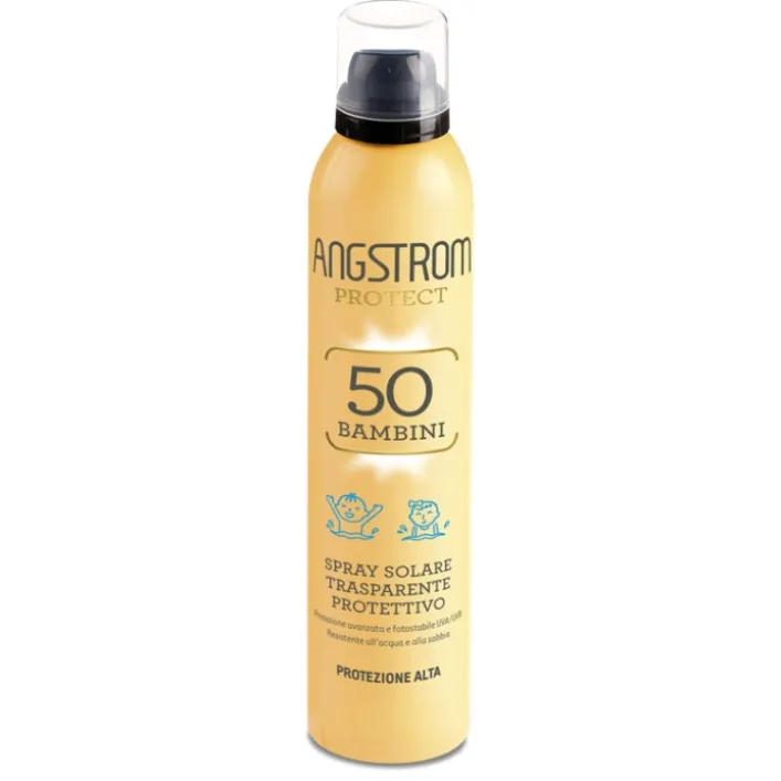 Angstrom Kids Spray Solare Trasparente SPF 50+ Protezione Bambini 250 ml