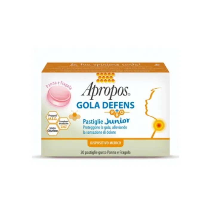 Apropos Gola Defens Junior Panna Fragola 20 pastiglie