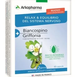 ArkoCapsule Complex Biancospino Griffonia 40 Capsule - Integratore Relax & Equilibrio del Sistema Nervoso