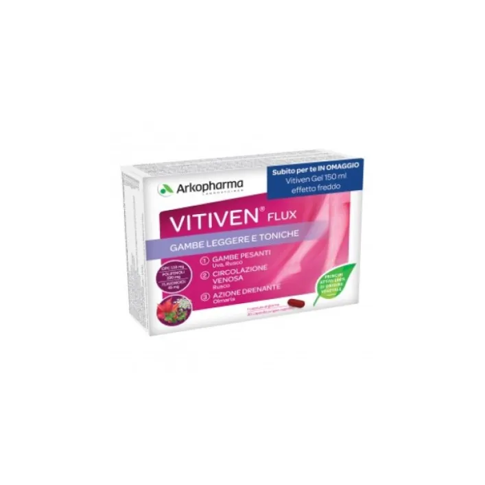 Arkocapsule Viviten Flux 30 Capsule - Integratore Gambe Pesanti + Viviten Gel Effetto Freddo 150 ml