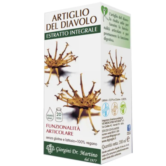 Artiglio del Diavolo Estratto Integrale 200 ml Dr. Giorgini - Integratore Funzionalita' Articolare