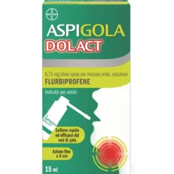 AspiGola Dolact Spray Fluibuprofene Mal di Gola 15 ml