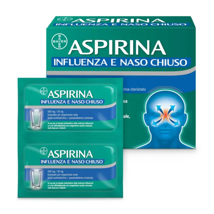 Aspirina Influenza e Naso Chiuso Granulato 20 Bustine
