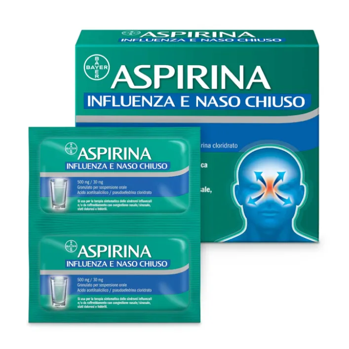Aspirina Influenza e Naso Chiuso Granulato 10 Bustine