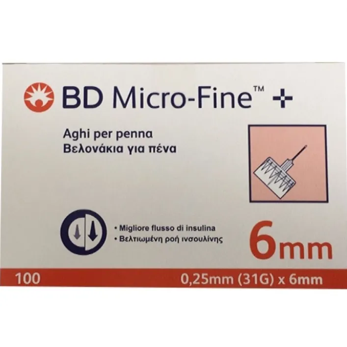 BD Microfine Aghi per Siringhe di Insulina G31 6 mm 100 pezzi