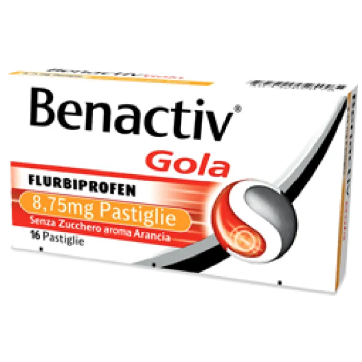 Benactiv Gola Antinfiammatorio Gusto Arancia Senza Zucchero 16 Pastiglie
