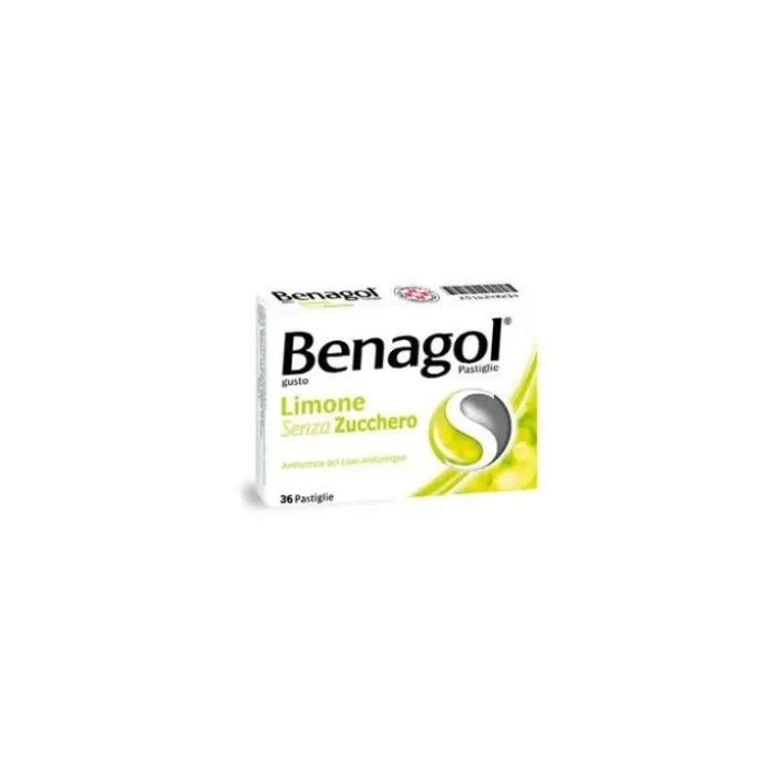 Benagol Pastiglie Limone Senza Zucchero Antisettico Cavo Orale 36 Pastiglie