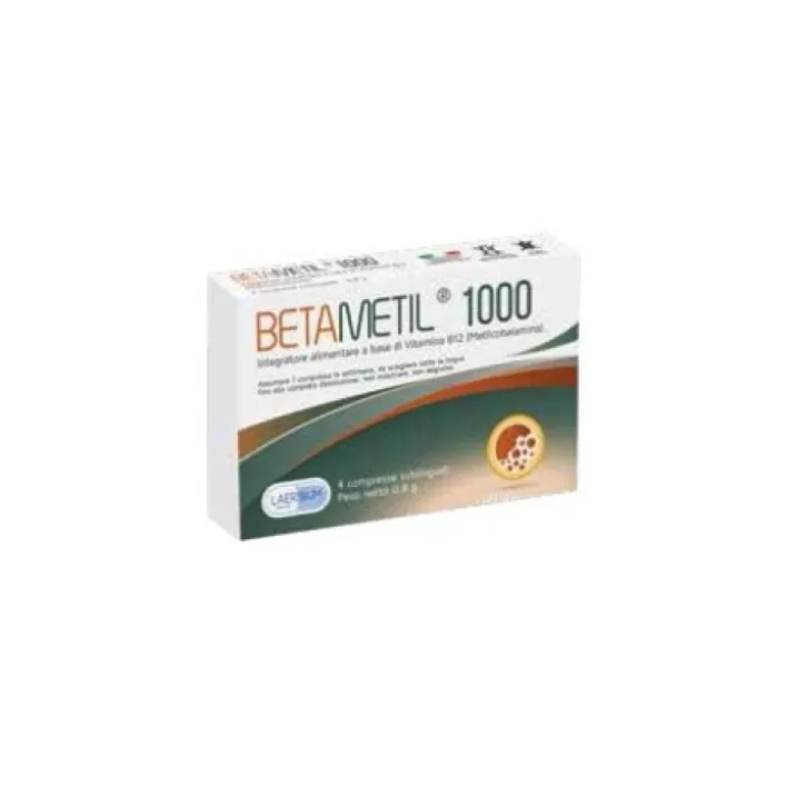 Betametil 1000 4 compresse sublinguali - Integratore Vitamina B12