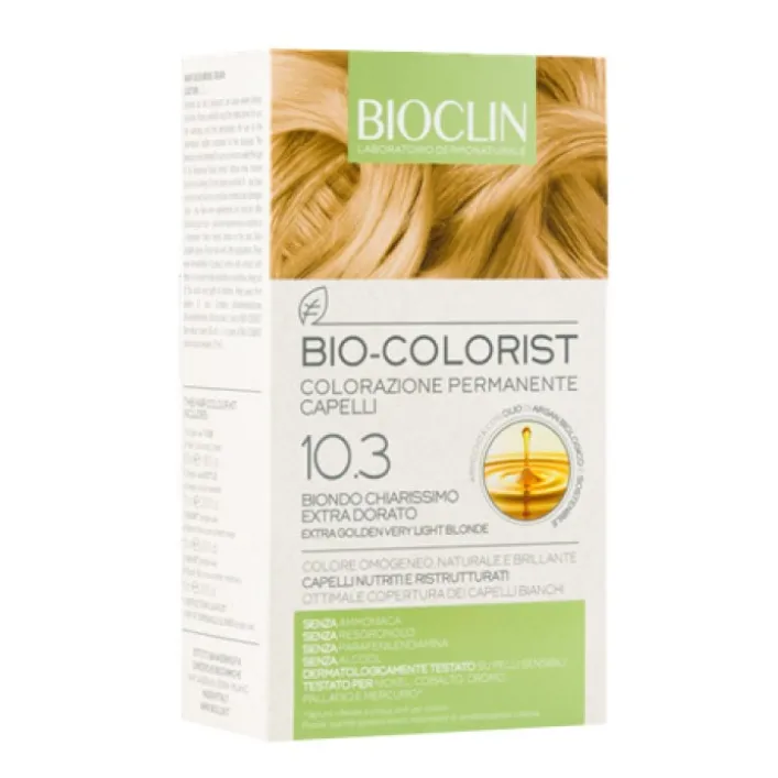 Bioclin Bio Colorist 10.3 Biondo Chiarissimo Extra Dorato Tintura Naturale per Capelli