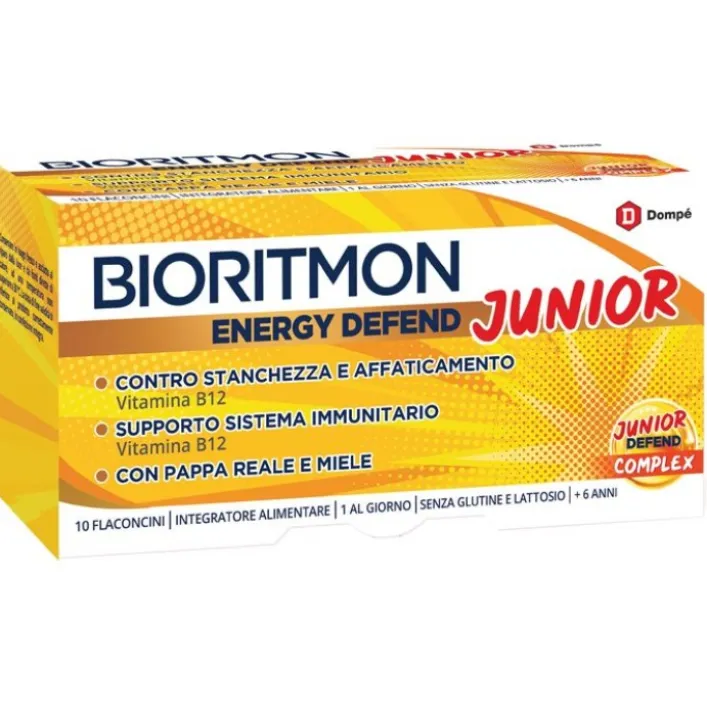 Bioritmon Energy Defend Junior 10 Flaconcini - Integratore Difese Immunitarie