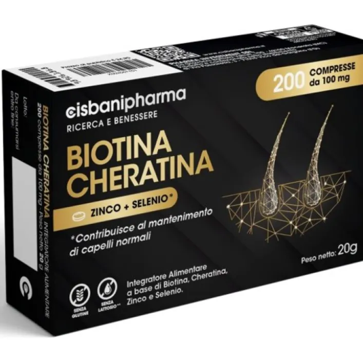 Biotina Cheratina Cisbani Pharma 200 compresse - Integratore Benessere Capelli
