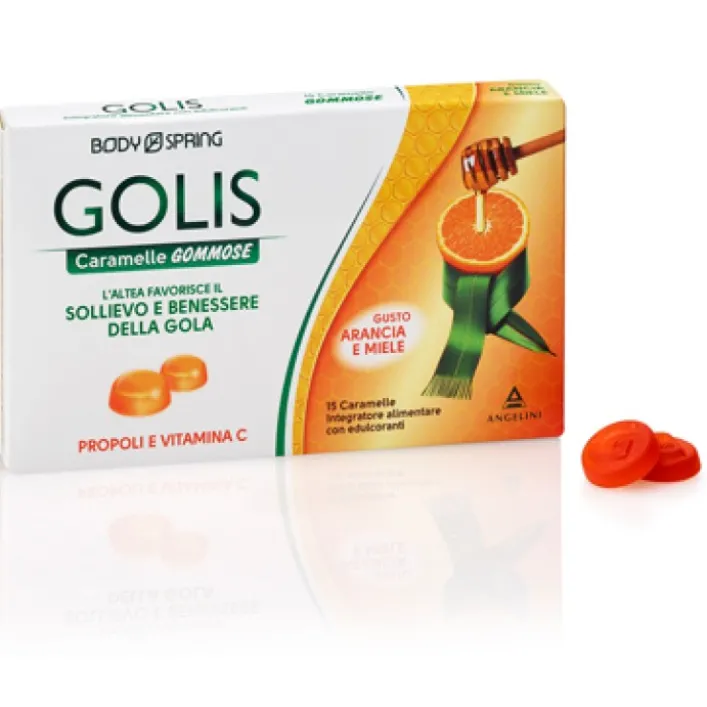 Body Spring Golis Caramelle Benessere Gola Arancia e Miele 15 Pezzi