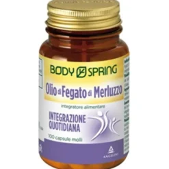Body Spring Olio di Fegato di Merluzzo 100 Capsule - Integratore Alimentare