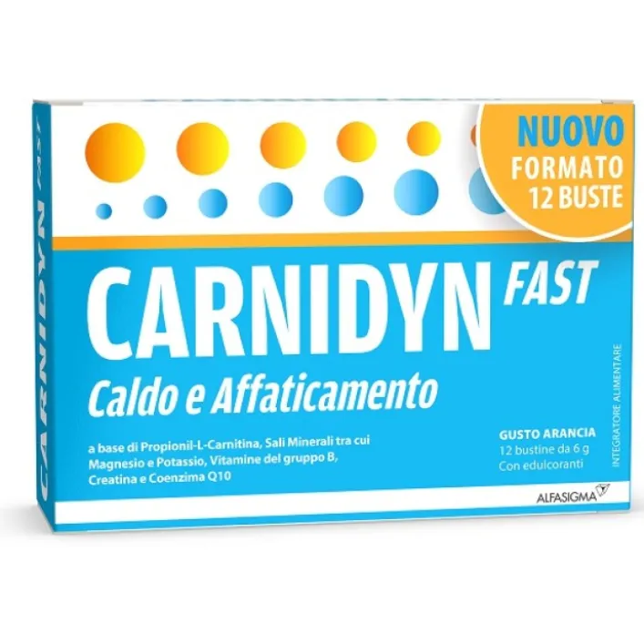 Carnidyn Fast 12 Bustine - Integratore Stanchezza e Reintegro Idrosalino