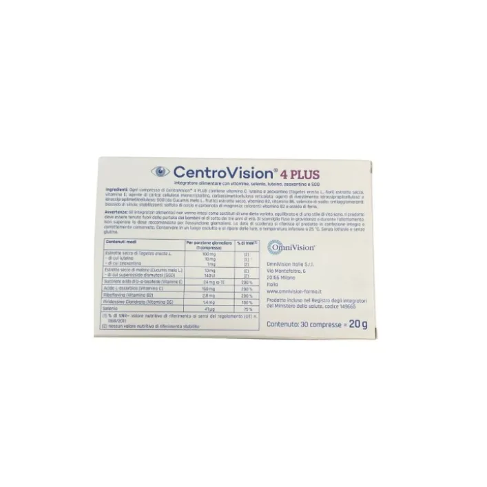 CentroVision 4 Plus 30 tavolette - Integratore Benessere Vista e Protezione Cellulare