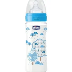 Chicco Biberon Benessere con Tettarella in Silicone Boy 330 ml + 4m