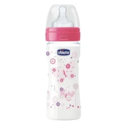 Chicco Biberon Benessere con Tettarella in Silicone Girl 250 ml + 2m