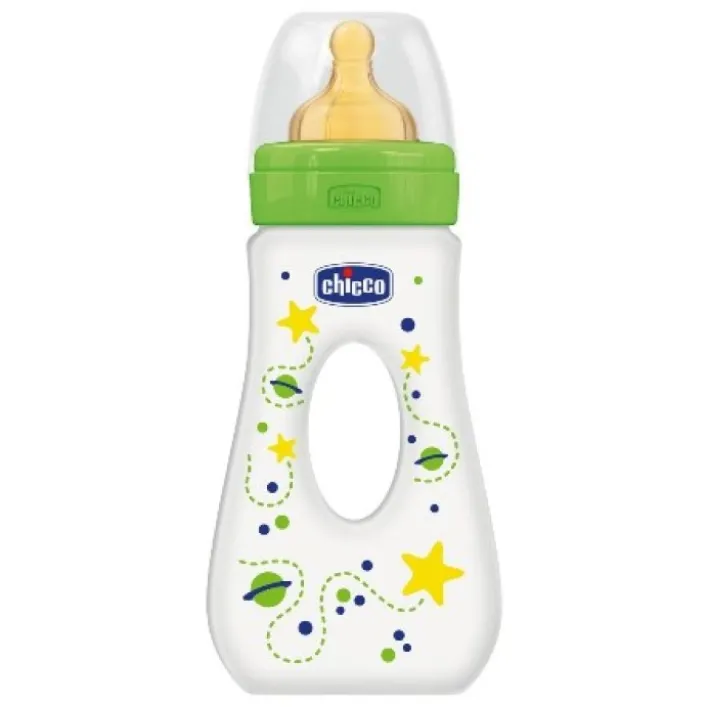Chicco Biberon Benessere Passeggio con Tettarella in Caiucciù Unisex 240 ml + 4m