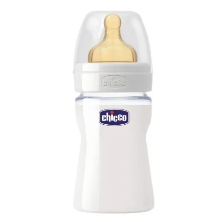 Chicco Biberon Well Being Vetro non Decorato in Caucciu' 150 ml Neonati