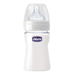 Chicco Biberon Well Being Vetro non Decorato in Silicone 150 ml Neonati