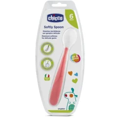 Chicco Cucchiaio Morbido Silicone Rosa + 6m