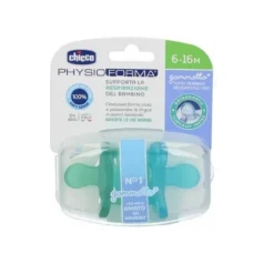 Chicco Gommotto Physio Silicone Azzurro 6-16 mesi 2 pezzi