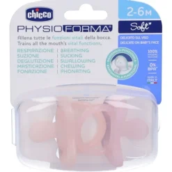 Chicco Gommotto Physio Silicone Rosa 2-6 mesi 2 pezzi