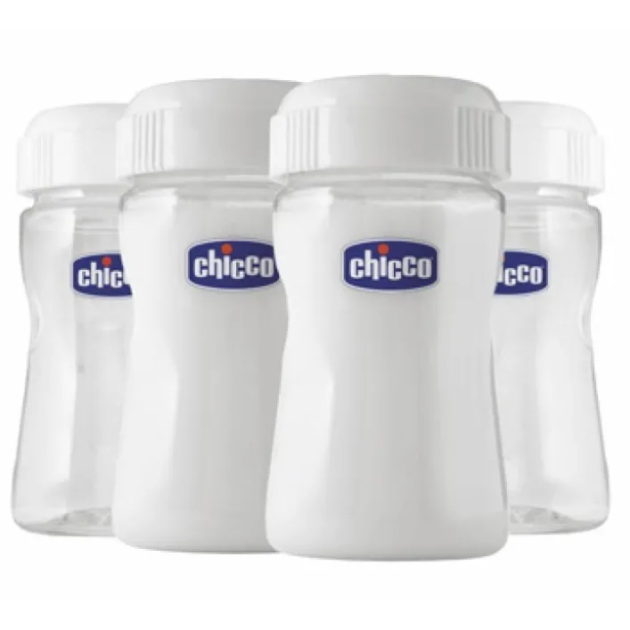 Chicco Natural Feeling Contenitori Latte con Coperchio in Silicone