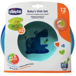 Chicco Piatto Fondo e Piano Boy Azzurro / Verde + 12m