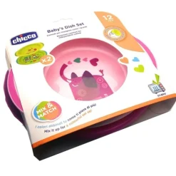 Chicco Piatto Fondo e Piano Girl Rosa / Verde + 12m