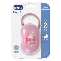 Chicco Porta Succhietto Rosa 0m+ 1 pezzo per 2 ciucciotti