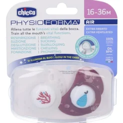 Chicco Succhietti Air Rosso Lumi Silicone 16-36 Mesi 2 pezzi