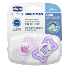 Chicco Succhietto Light Girl Silicone 2 - 6 mesi 2 Pezzi
