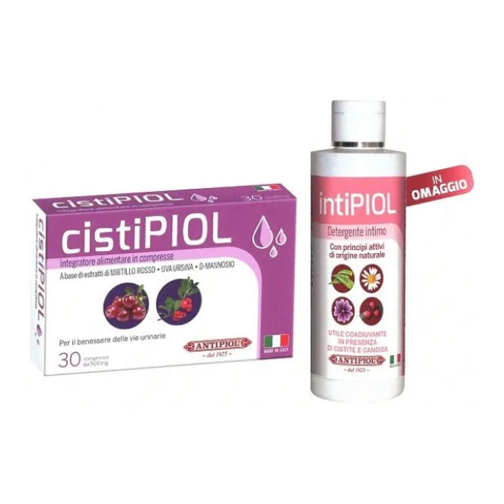 Cistipiol 30 Compresse - Integratore Alimentare Vie Urinarie + Detergente Intimo 150 ml