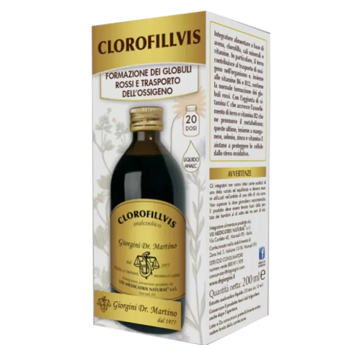 Clorofillvis Liquido Analcolico 200 ml Dr. Giorgini - Integratore Alimentare