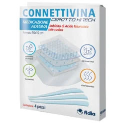 Connettivina Cerotto Hi Tech Medicazione Adesiva 10 x 10 cm 4 Pezzi