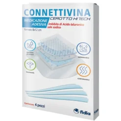 Connettivina Cerotto Hi Tech Medicazione Adesiva 8 x 12 cm 4 Pezzi