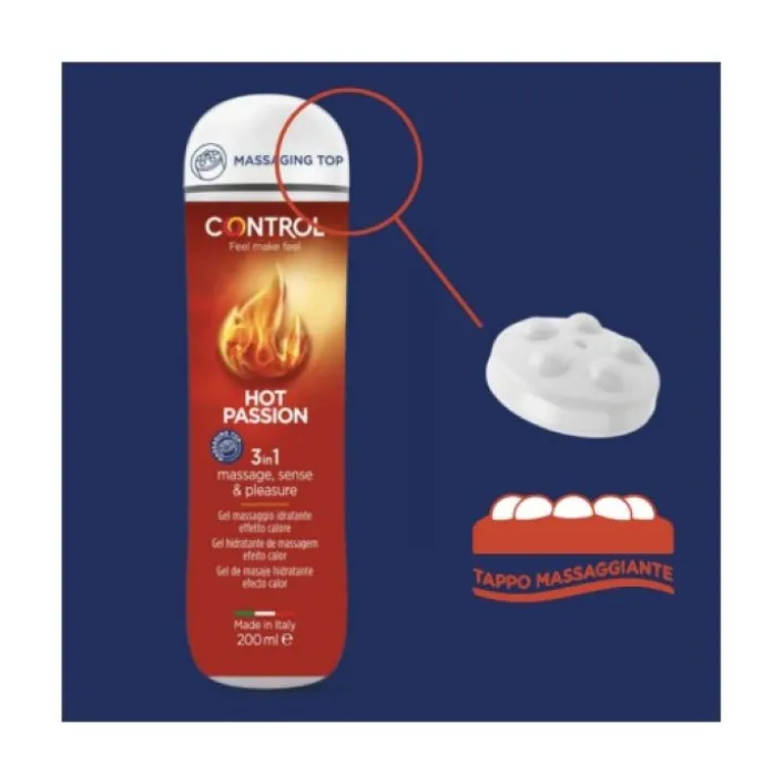Control Hot Passion Massage Gel Effetto Calore 200 ml
